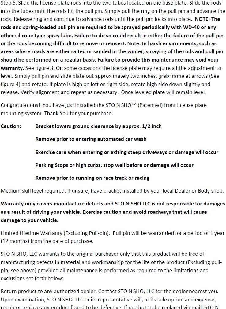 STO N SHO Front License Plate Bracket Compatible with 2024-2025 Ford Mustang with Performance pack/2025 Dark Horse Without Handling Pack, with 401a Equipment Group CO-PILOT360 Assist +