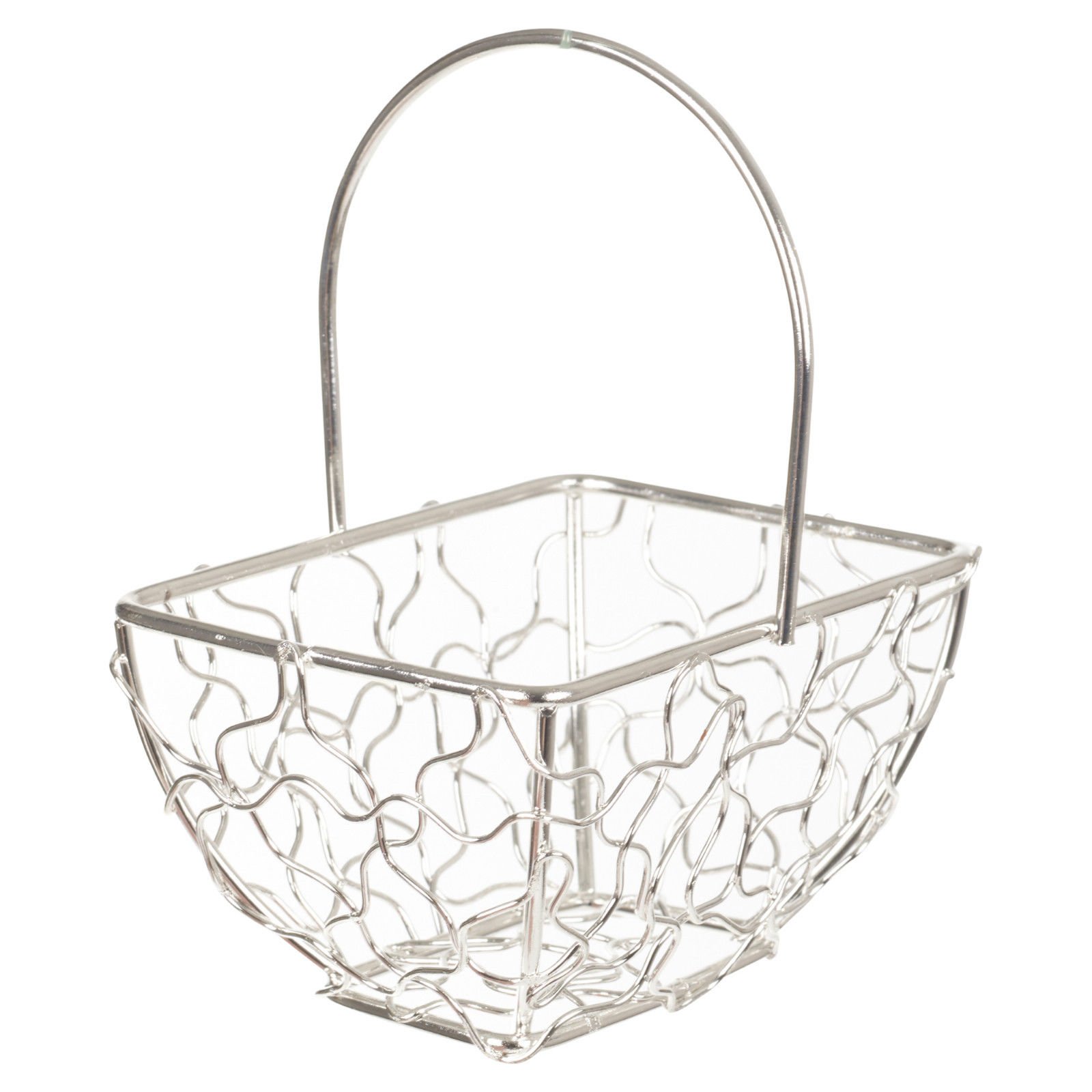 Urbnliving Rectangle Silver Wire Mesh Basket