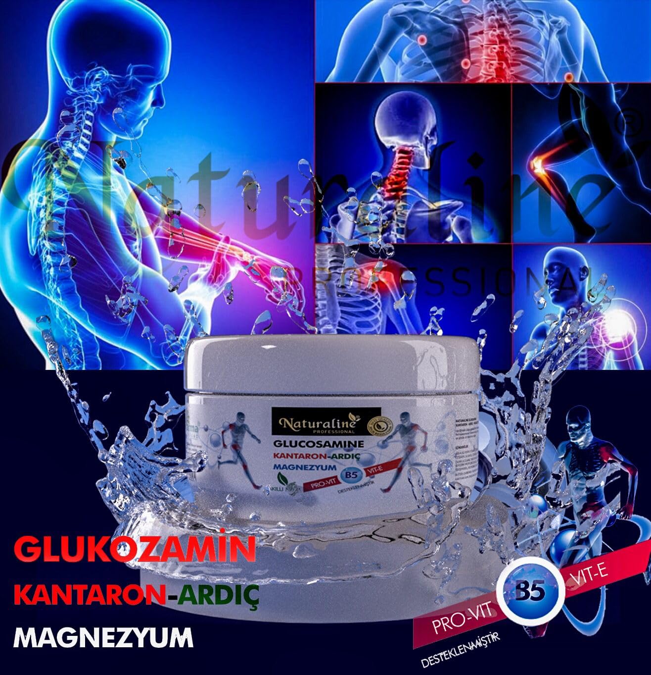 Naturaline DERMATOLOGY LABOTARY Glucosamine Kantaron Ardıc Magnezyum Kremi ağrı kesici krem 250 ML
