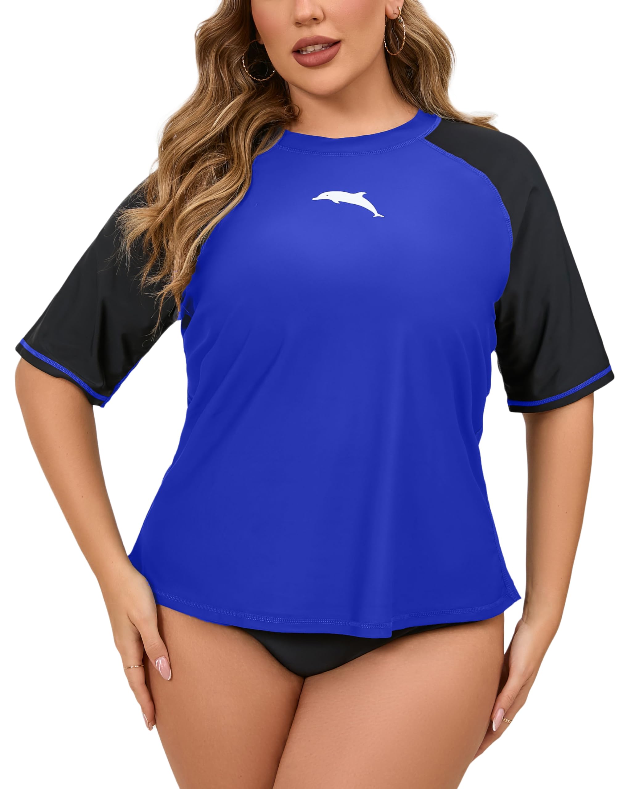 Rashguard Plus Size Swim Tunic HalcurtWomen's Plus Size Swim Shirt