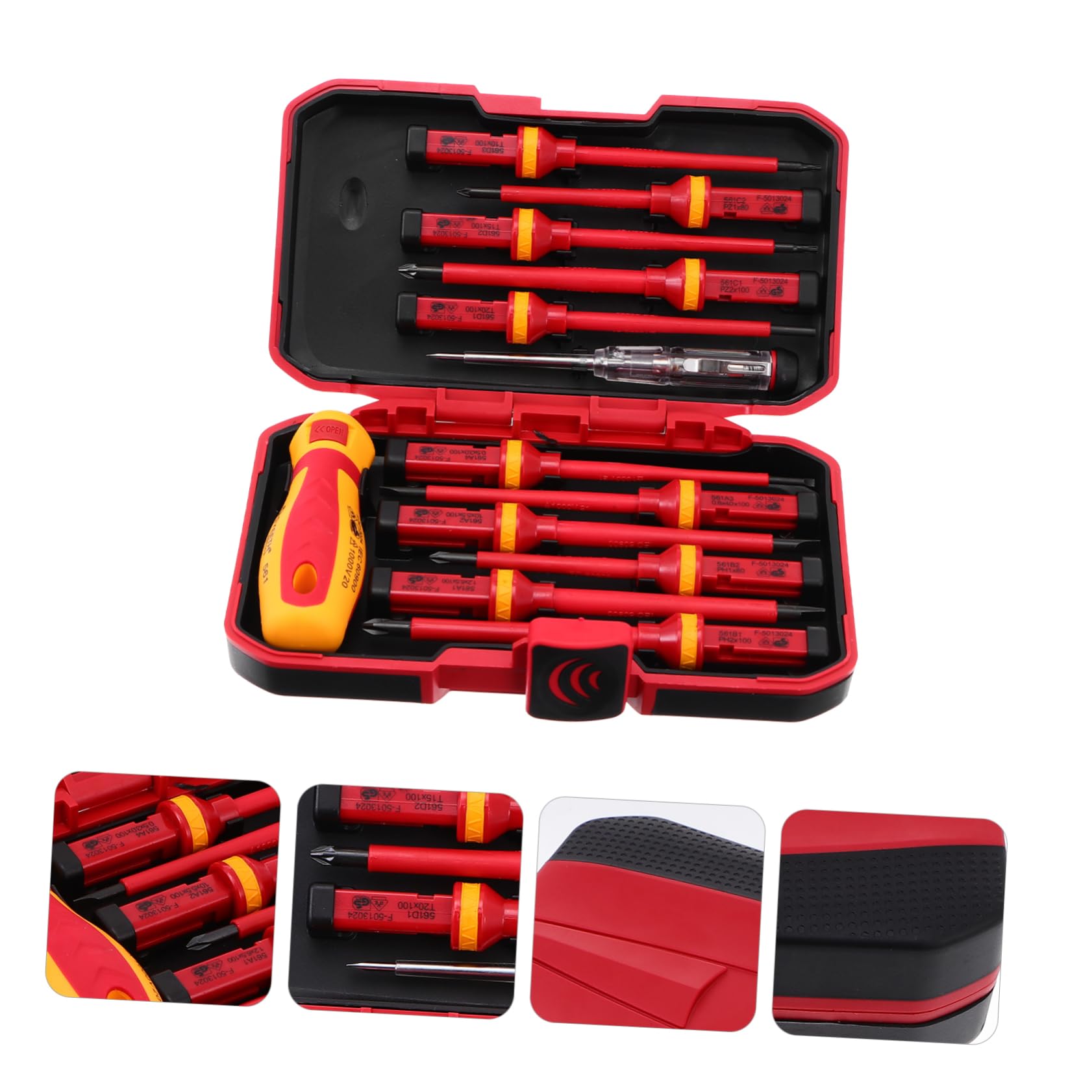 Set Cacciaviti per Riparazione Telefono e Tablet 13 in 1 Rosso | Acciaio Legato V, per Telefono e Tablet Pc, Formato Compatto, Facile da Trasportare