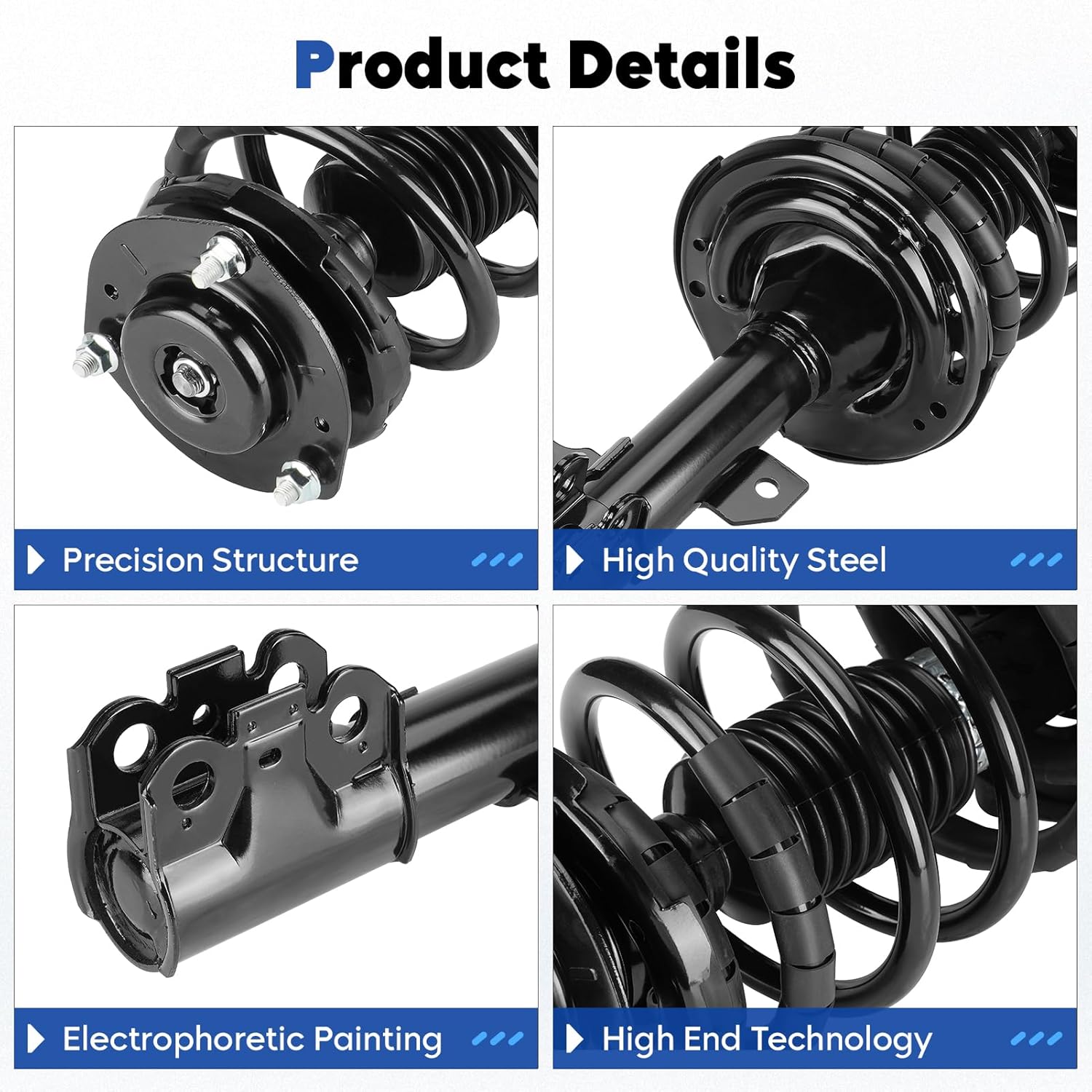 front complete struts assembly w/coil spring shock absorber fit for toyota camry 2.4l sedan 2007-2011, for camry 2.5l sedan 2010 2011, replace for 172307 172308, 2pcs