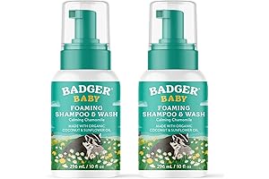 Baby Wash & Chamomile Foaming Hypoallergenic Unscented Wash 10 Oz (Pack of 2)