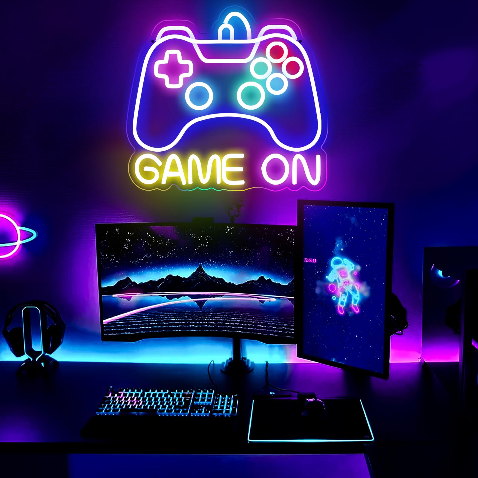 PILOYINDE Game Zone Néons Enseigne Au Néon Pour Décoration De Salle De Jeux Décorer Les Salles De Jeux Les Aires De Jeux Les Bars Les Adolescents Les Amis Les Cadeaux Pour Garçons
