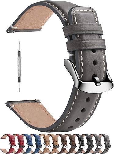 Fullmosa Correa de reloj de liberación rápida de 0.866in, 0.787in, 0.709in, correas de cuero bruñido para Samsung Galaxy WatchHuaWei WatchGarmin Fullmosa Correa de reloj de liberación rápida de 0.866in, 0.787in, 0.709in, correas de cuero bruñido para Samsung Galaxy WatchHuaWei WatchGarmin