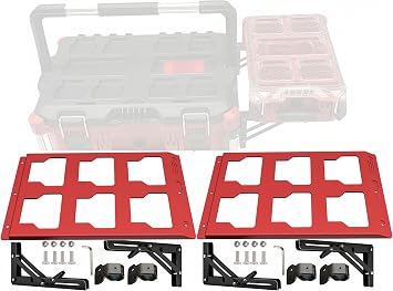 For Milwaukee Packout Compatible Folding Storage Mount, Side Storage Organizer for Packout System 2, red