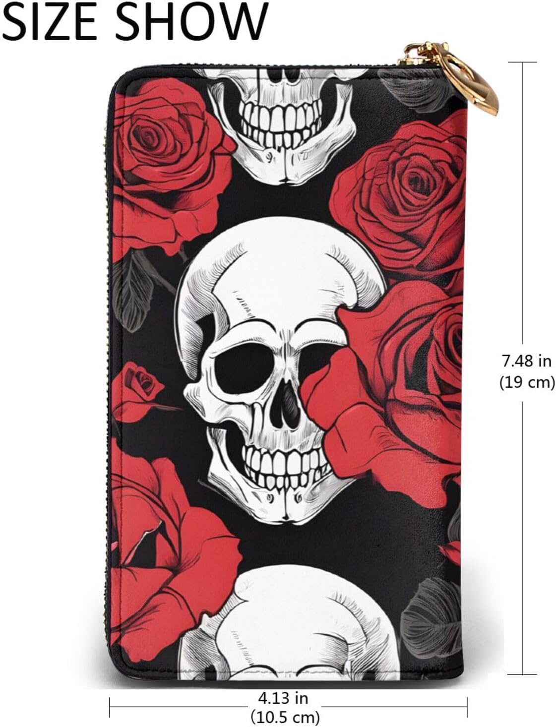 Halloween Skullfull Width Double-Sided Printed Long Wallet Is A Must-Have For Travel, Portable And Easy To Store In One