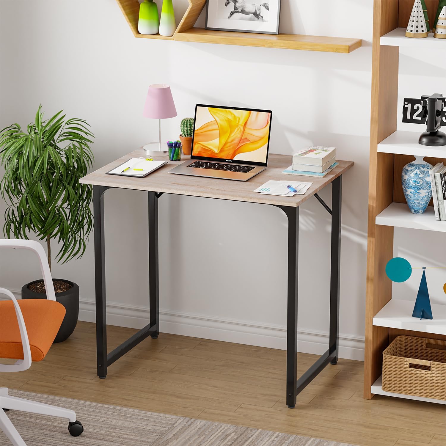 Nature Adjustable Height Melamine Veneer Computer Desk