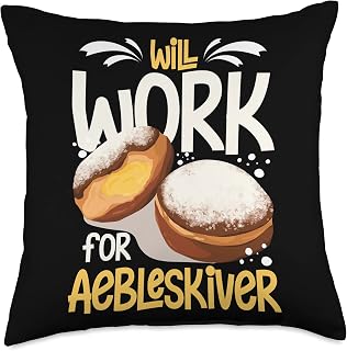 Aebleskiver Pancake Pan Recipe Mix Maker Danish Throw Pillow