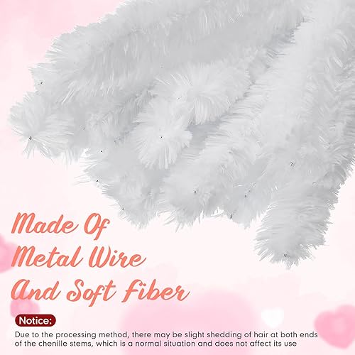 Miniatura 4 de Hotop 30 piezas de limpiapipas blancas para manualidades, tallos de chenilla gruesa jumbo de 1.181 in, limpiadores de pipas blancas, suministros de
