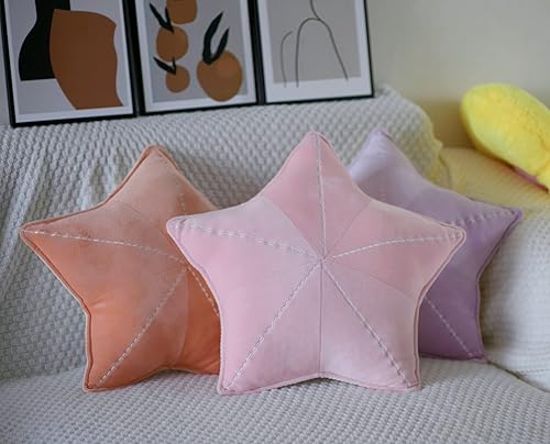 Miniatura 2 de HXIYAN Starfish, almohada de concha, cojín de felpa, cojín de automóvil, cojín de cintura, cojín de silla característico interesante (rosa estrella,