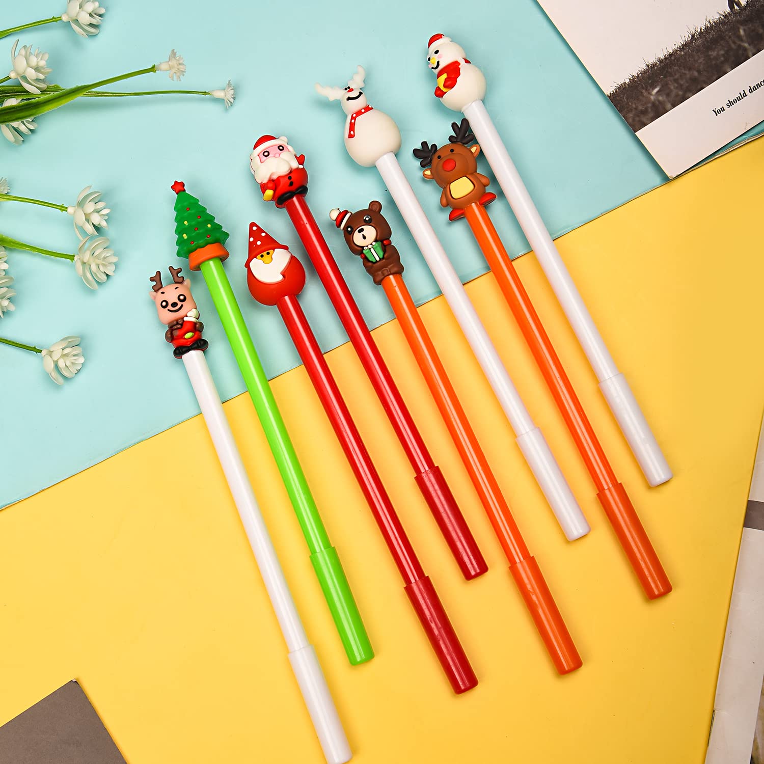 Lot De 48 Stylos à Bille De Noël, 24 Mini Blocs-notes De Noël