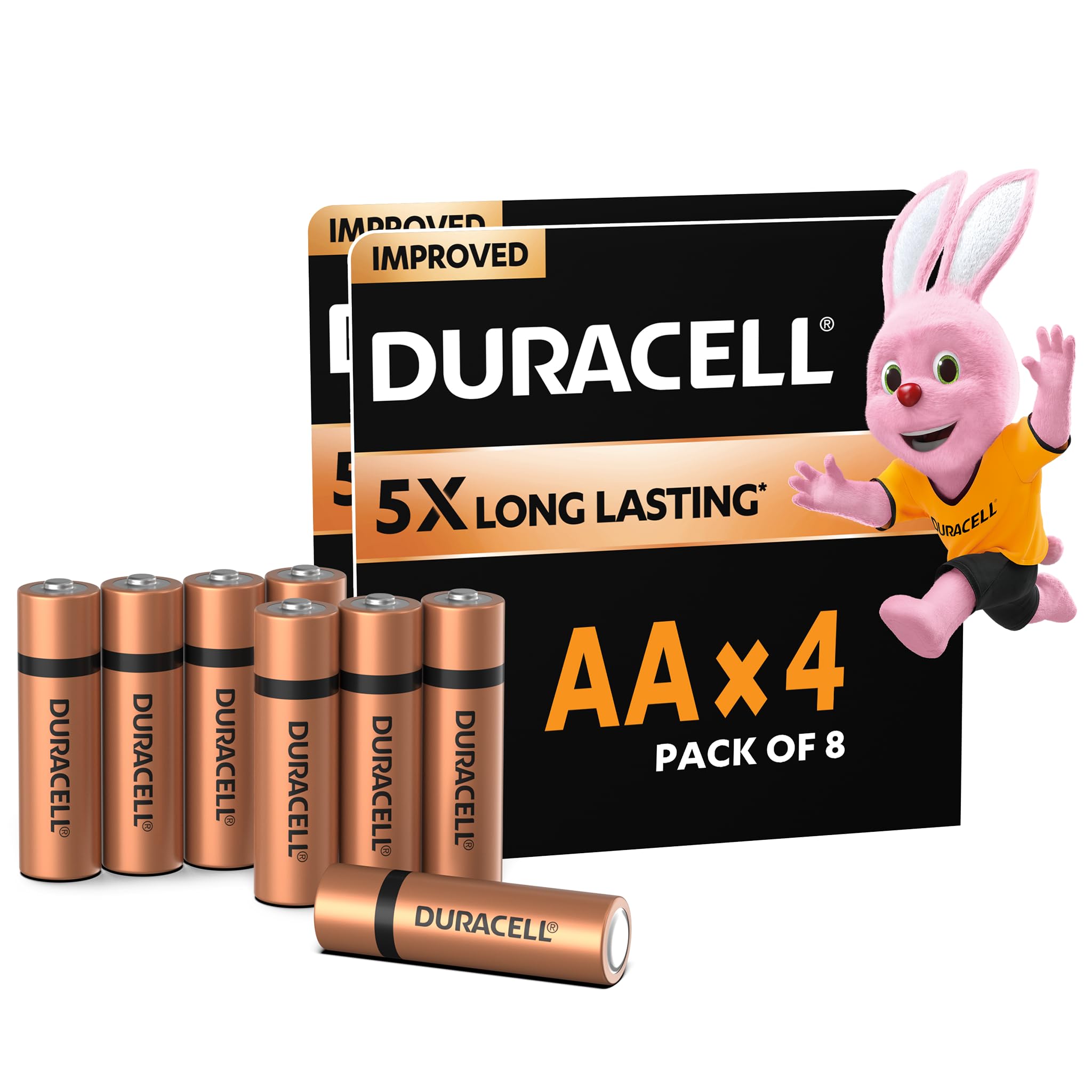 duracell alkaline aa batteries, pack of 8