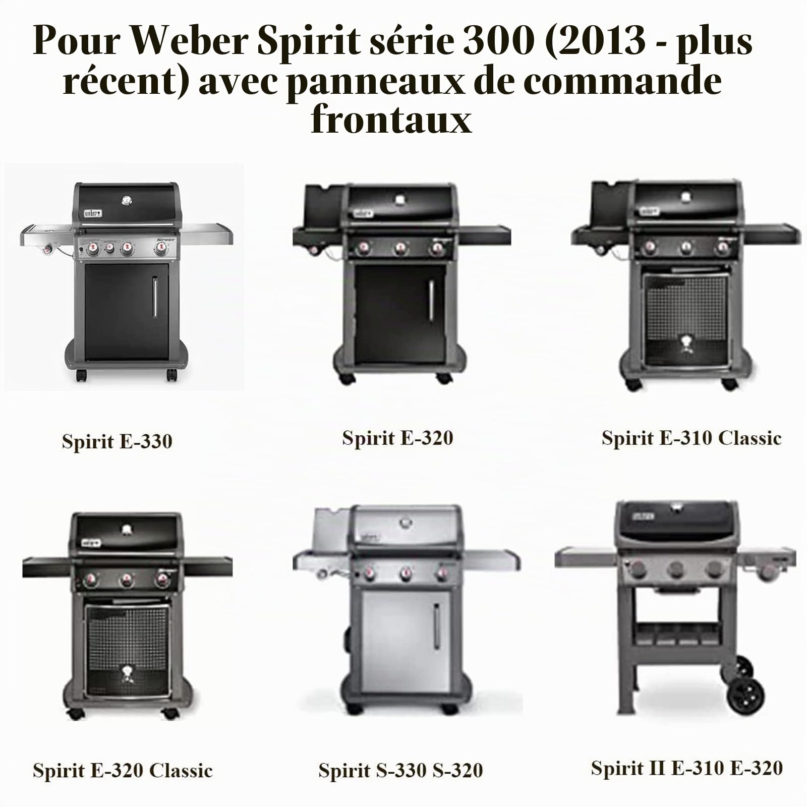 GFTIME 38,9cm 7636 Flavorizer Bar pour Weber Spirit I & II E-310/320/330, S-310/320/330 (avec Boutons de brûleur Avant), émail Plaque Chauffante Gaz Grils Accessoires