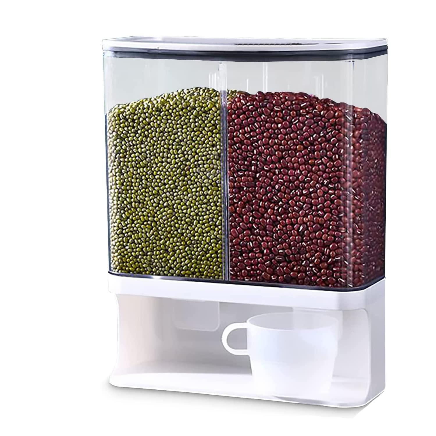 Buy Dry Grain & Rice Storage Container and Dispenser for Pantry and