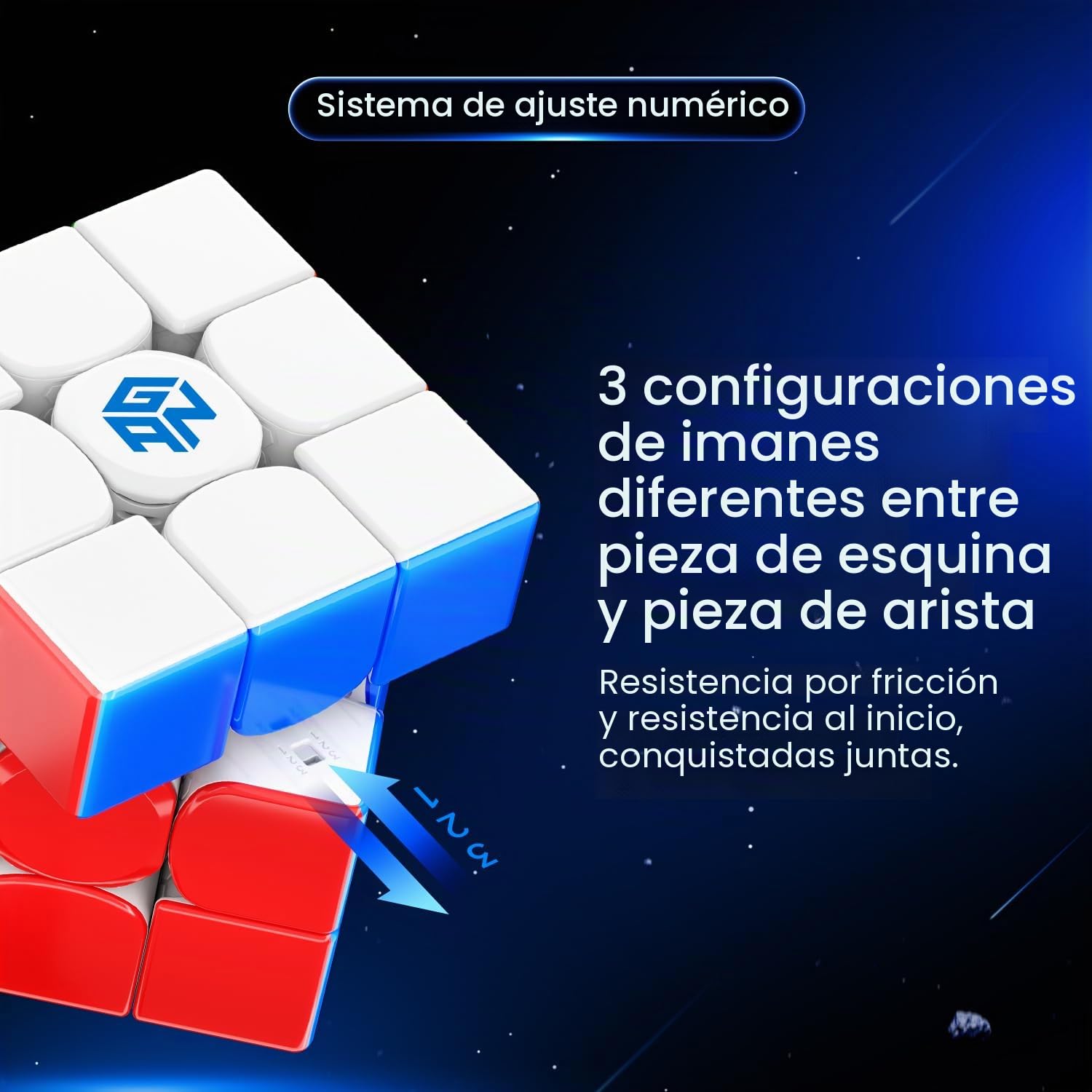 GAN 14 Maglev Frost, Cubo Magnético Ajustable Speed Cube 3x3 - Stickerless Elasticidad Ajustable Imanes Cubo Mágico Juguete Rompecabezas (2023 Flagship)