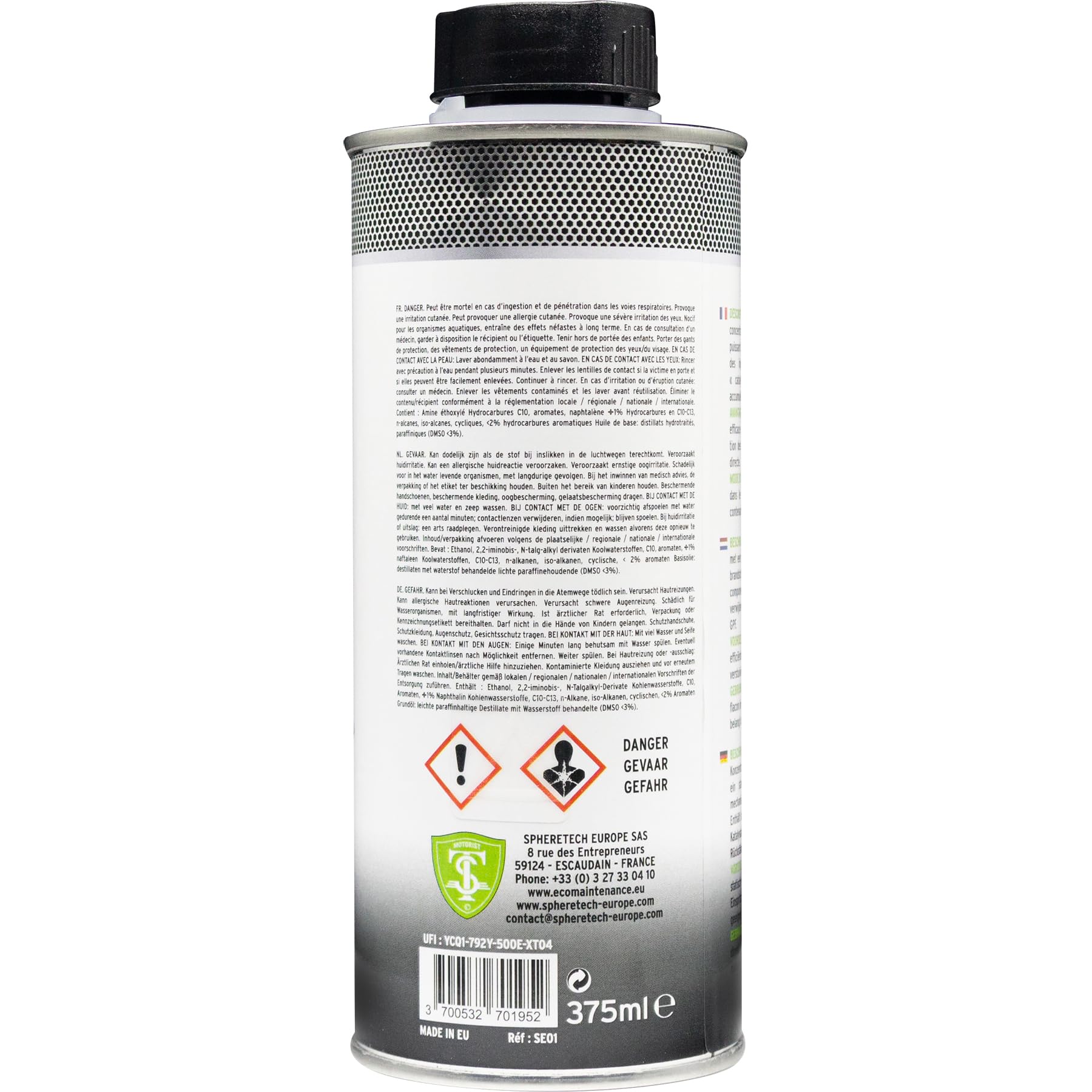 022804 Nettoyant Injecteurs Essence, Rétablit Les Débits et la Pulvérisation des Injecteurs, PREVENTIF, 375 ML, Additif Moteur