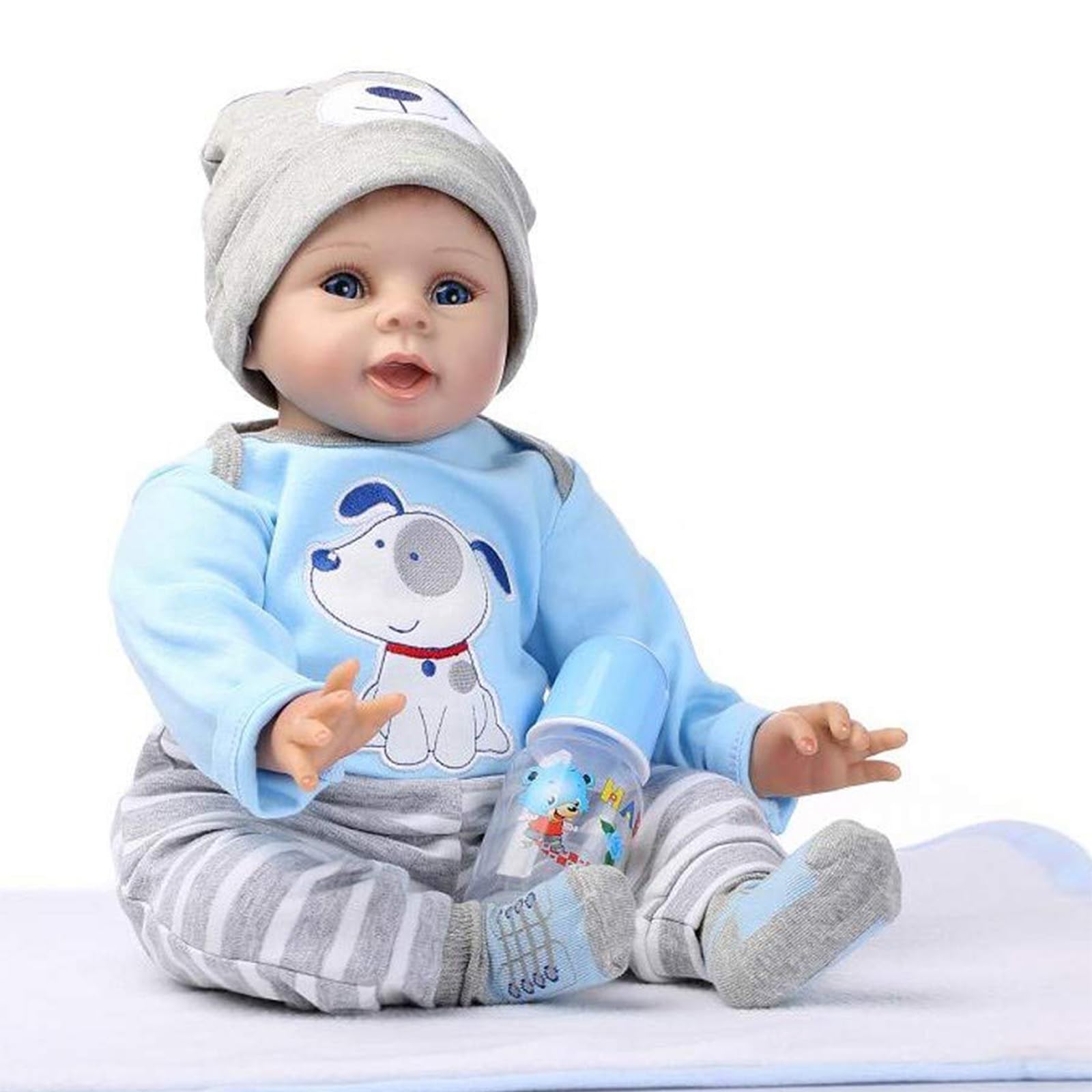 ZIYIUI Bambola Reborn 22 Pollici 55 Centimetri Simulazione Bambole Bambino Realistico Morbido Vinile Silicone Fatto a Mano Bambole Reborn Maschio Giocattolo Neonato Regalo