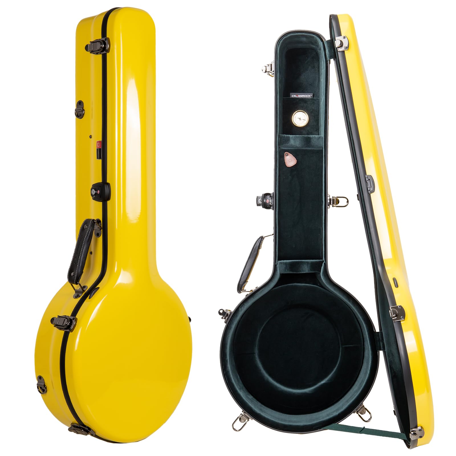 Crossrock 5-String Resonator & Gibson Tenor Banjo Koffer | Geformte ABS-Hartschale mit Sicherheitsschloss, Metallfüßen und abnehmbaren Gurten-blau(CRA861BJBL