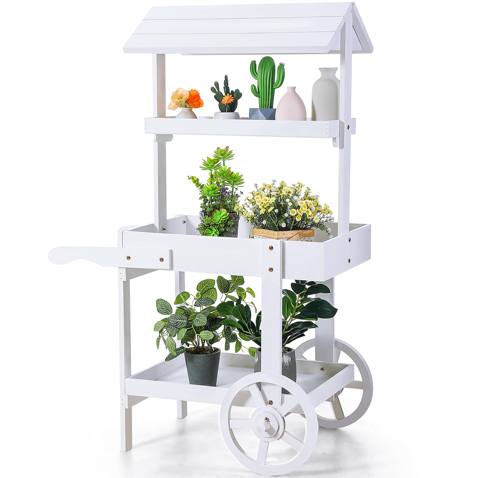 Amazon.com: Hanaive Flower Cart Display Stand with Wheels for