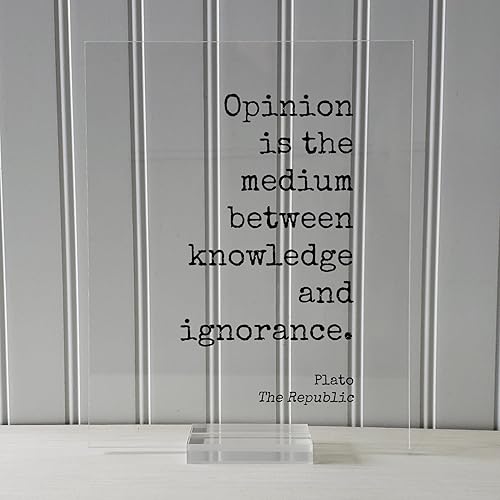 Miniatura 3 de Plato - The Republic - Floating Quote - Opinion is the medium between knowledge and ignorance - Education Teacher Professor Learning Teaching (Black