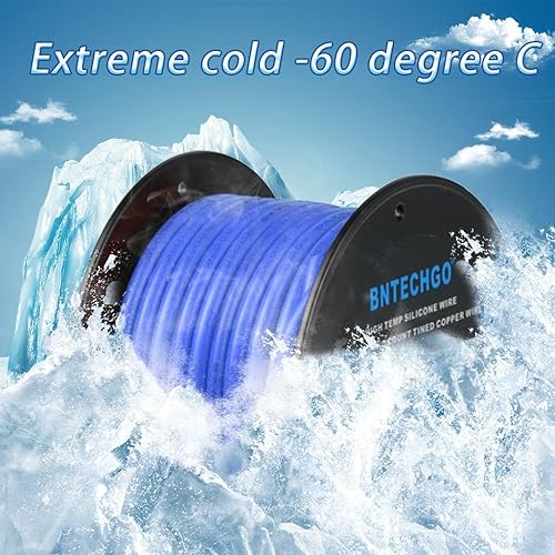 Vista 25 de BNTECHGO Carrete de alambre de silicona de calibre 8, 50 pies, cable de cobre estañado trenzado flexible rojo de 8 AWG