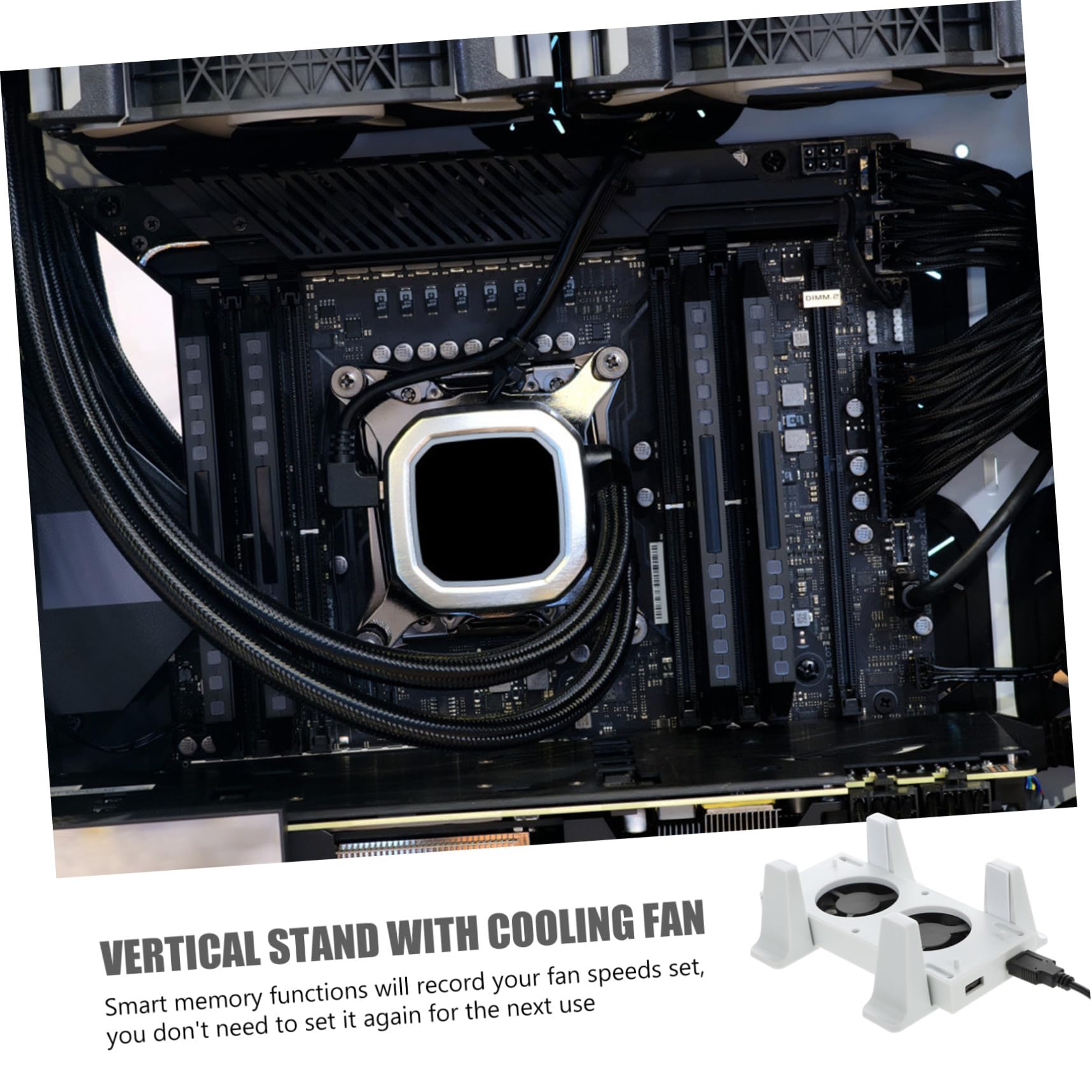 Base Ventilador de Refrigeración Doble para Consola Soporte Vertical 2 USB Velocidades Ajustables Disipador Térmico para Consola Accesorios de Juegos