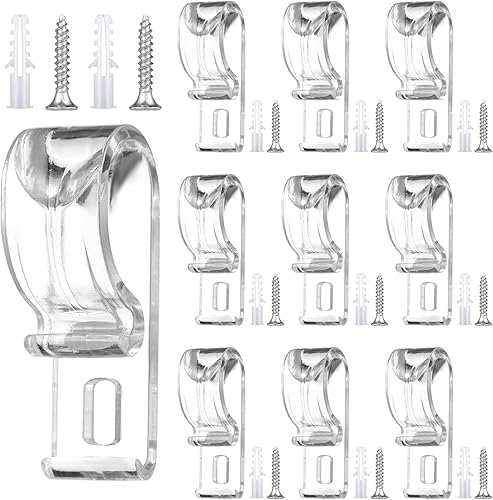Barydat Cortina de cadena de seguridad transparente y guía de cable, clip en P, soporte para cable ciego, gancho de fijación, dispositivo de tensión