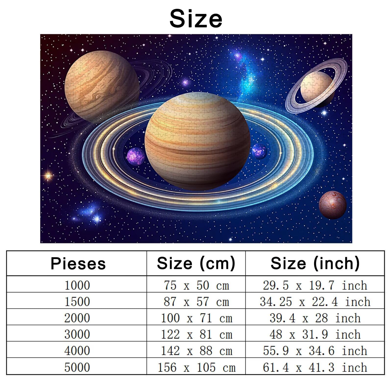 Puzzle Pianeta, Puzzle 1000 Pezzi Cielo Stellato in Legno Impegnativi per Adulti, Misura: 75x50 cm, Gioco Educativo Fai Da Te con Scatola Regalo per Adulti, Puzzles per Decorazione & Regalo, -3580