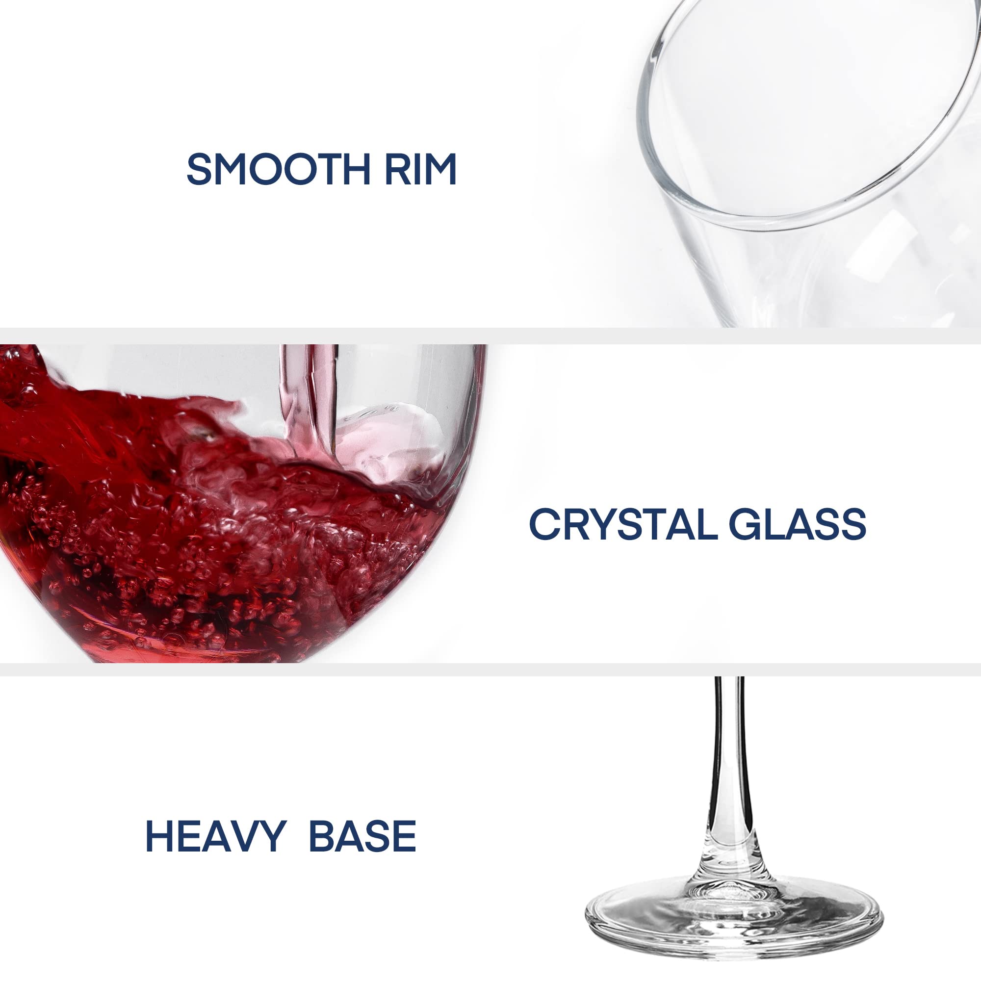 UMEIED Wine Glasses Set - 12 Classic Glasses -3 UMEIED Wine Glasses Set - 12 Classic Glasses -3