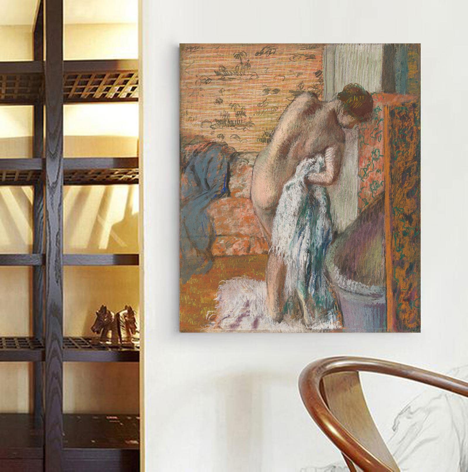 HengYun ART Impression sur toile Edgar Degas Après le bain