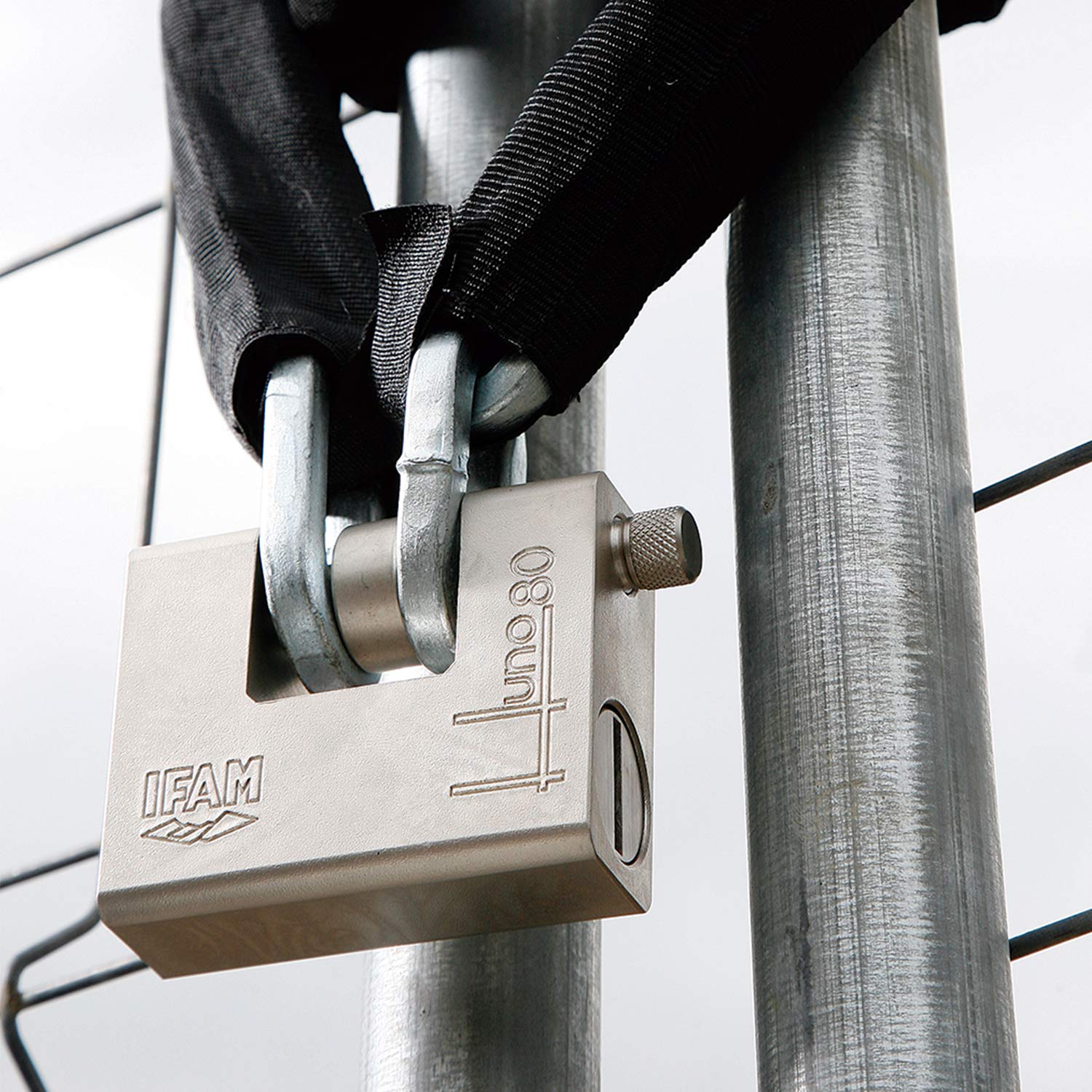 IFAM Candado de Seguridad Huno80, Acero Aleado, Forma en U, Diámetro 14mm, Alta Seguridad y Resistencia a la Intemperie, Máxima Protección