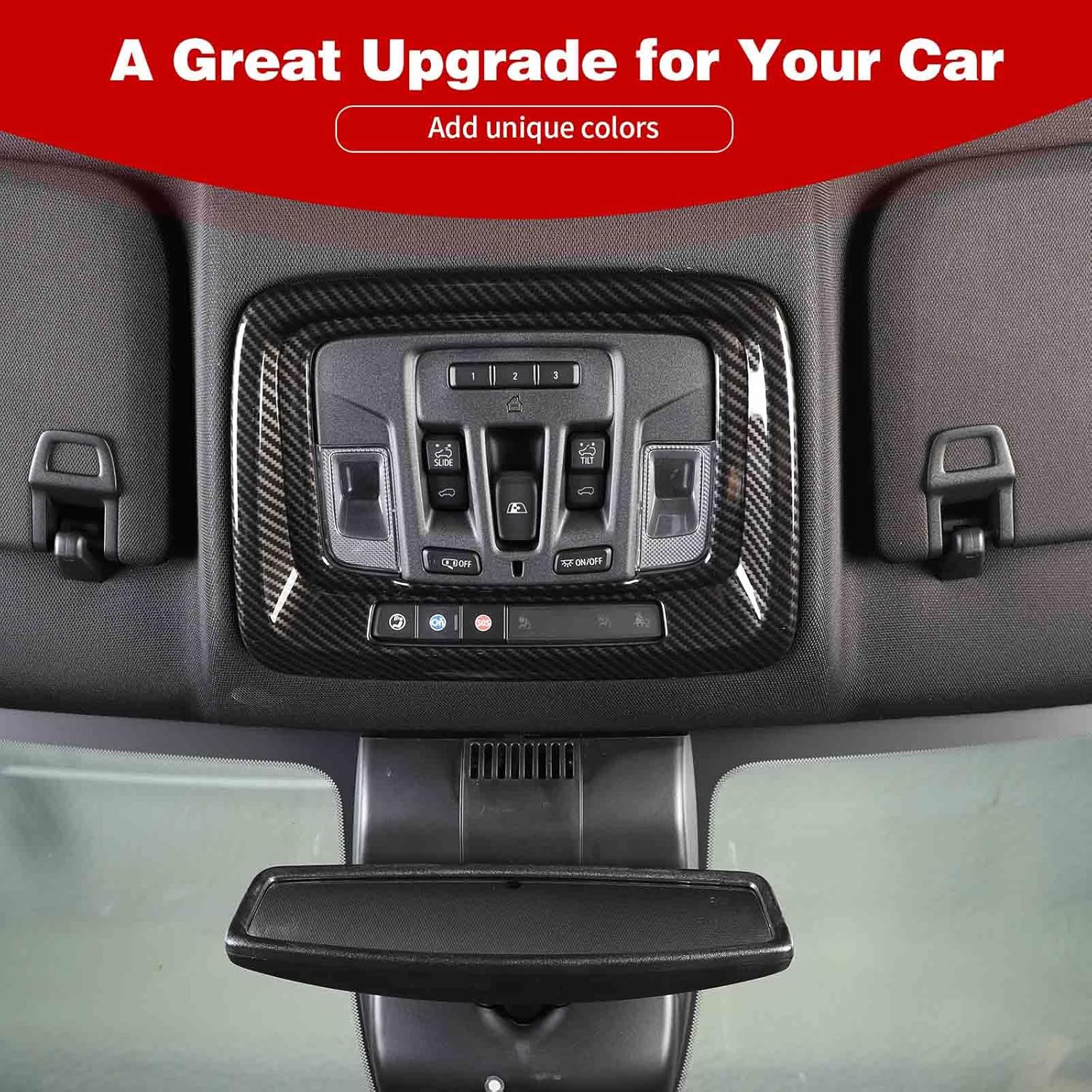 for Silverado Carbon Fiber Trim Dashboard Inner Door Handle Bowl Trim Cover for Chevy Silverado GMC Sierra 2019-2022 Carbon Fiber Interior Accessories 8pcs