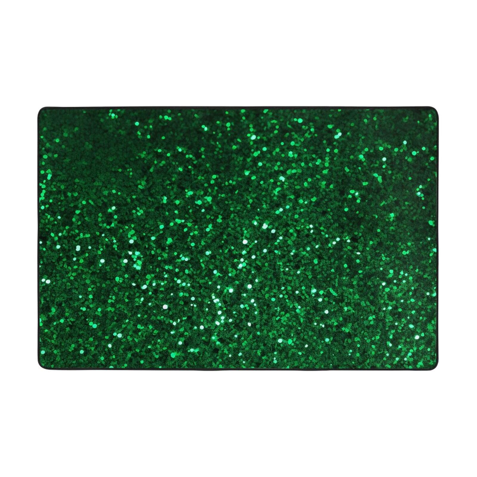 Tapis moderne à paillettes vertes doux pour entrée et dortoir