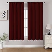 Vista 41 de CUCRAF - Cortinas opacas beige de 45 pulgadas, juego de 2 paneles con bolsillo para barra, cortinas para oscurecer dormitorios y sala de estar