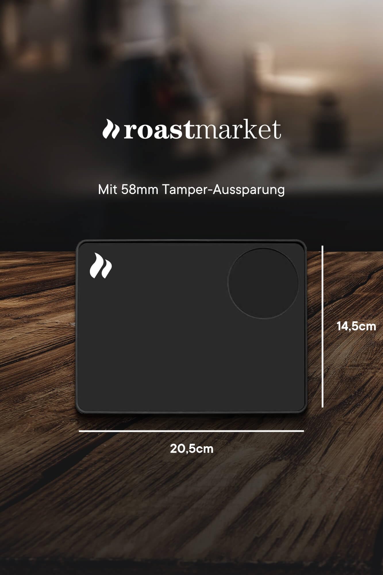 roastmarket Tampermatte (ohne Kantenschutz) - Kaffee Baristamatte aus hochwertigem Silikon - Espresso Tamper Matte für ideales Siebträger Zubehör