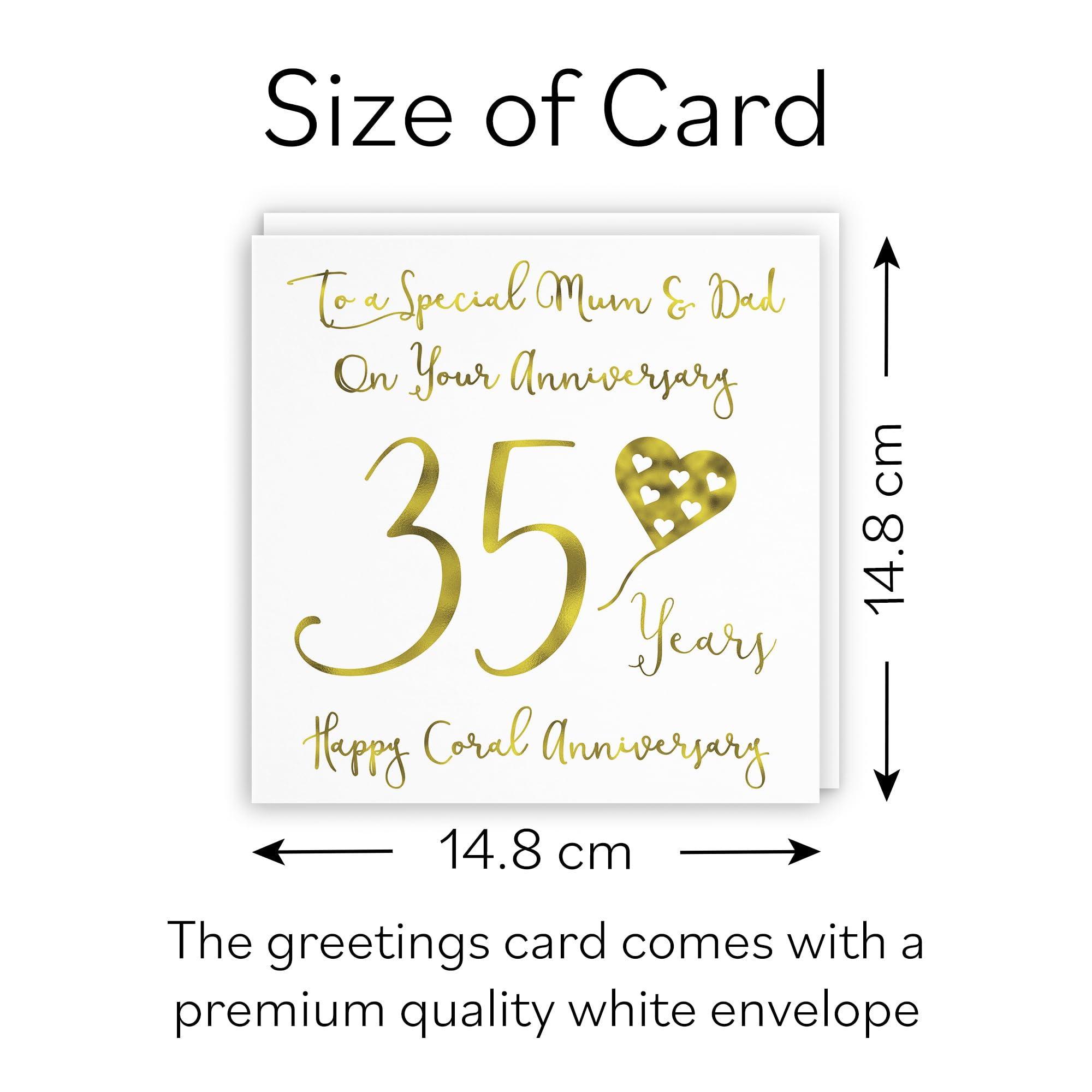Hunts England, Mum And Dad, Parents 35th Anniversary Card, To A Special Mum & Dad On Your Anniversary, 35 Years - Image 4