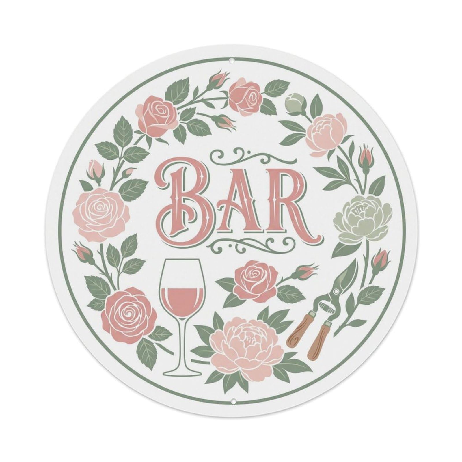 BAR Vintage Florist Ornament Metal Tin Sign Plaque