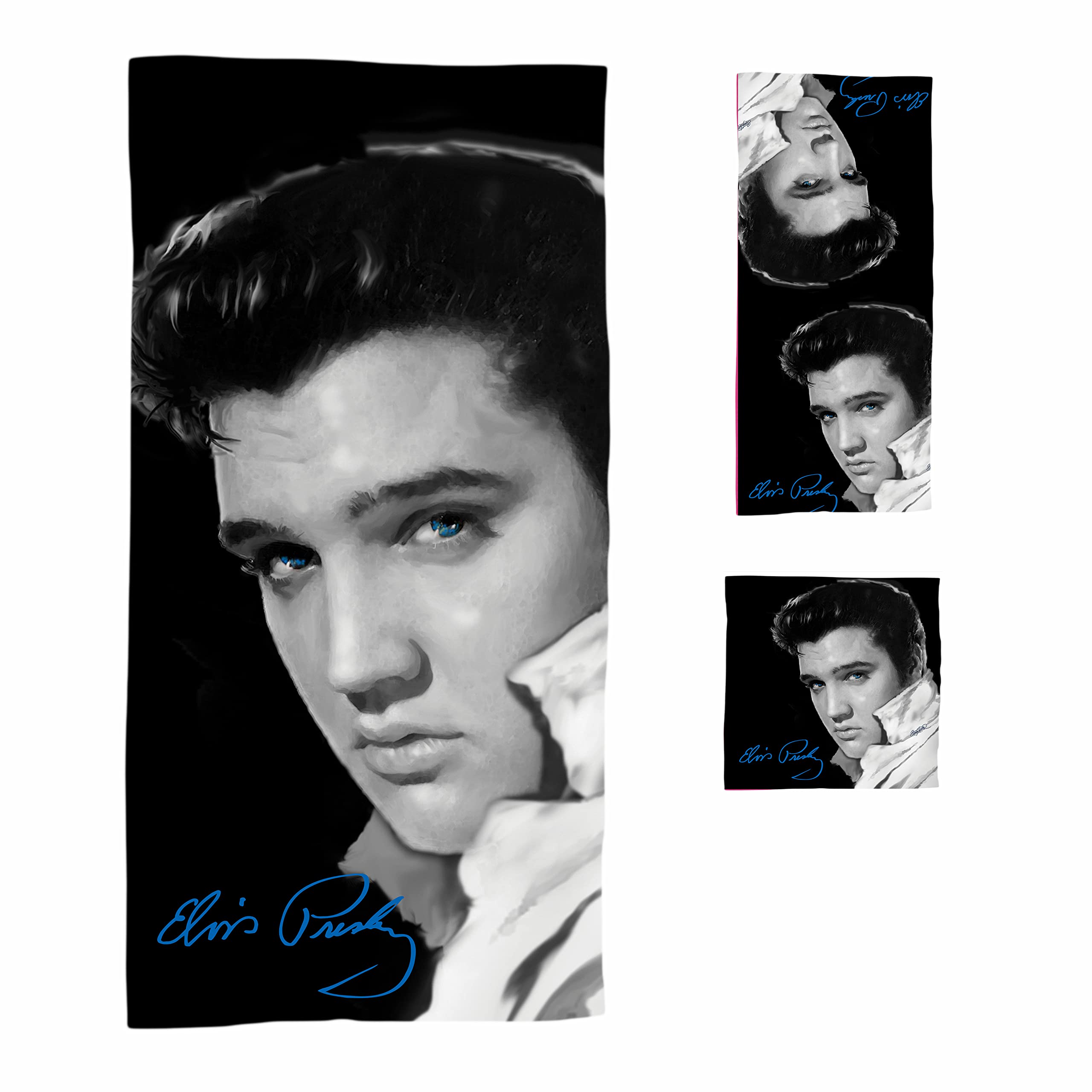 Elvis Presley 3 Piece Bath Towel Set, Black and White Photo - Mid-South Products