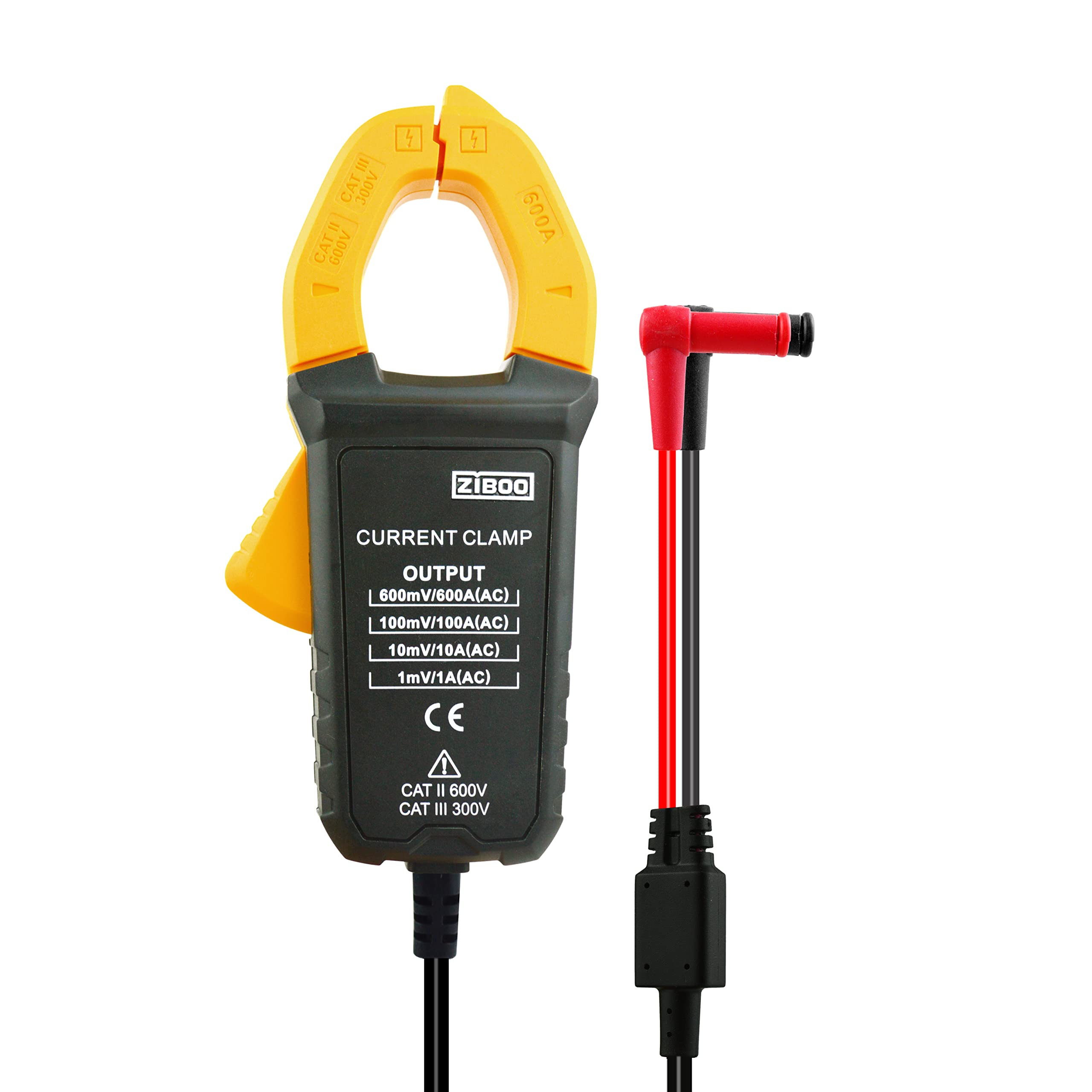 ZIBOOi600E 600Amp AC Current Clamp,4mm Banana Plug for Multimeters/mV AC Measurement Tools Perfect Replacement for i400E