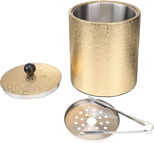 Miniatura 1 de BESTonZON Cubo de hielo dorado Cubo de hielo dorado Cubo de hielo dorado Cubo de hielo dorado Enfriador de botellas de cerveza de hielo de acero