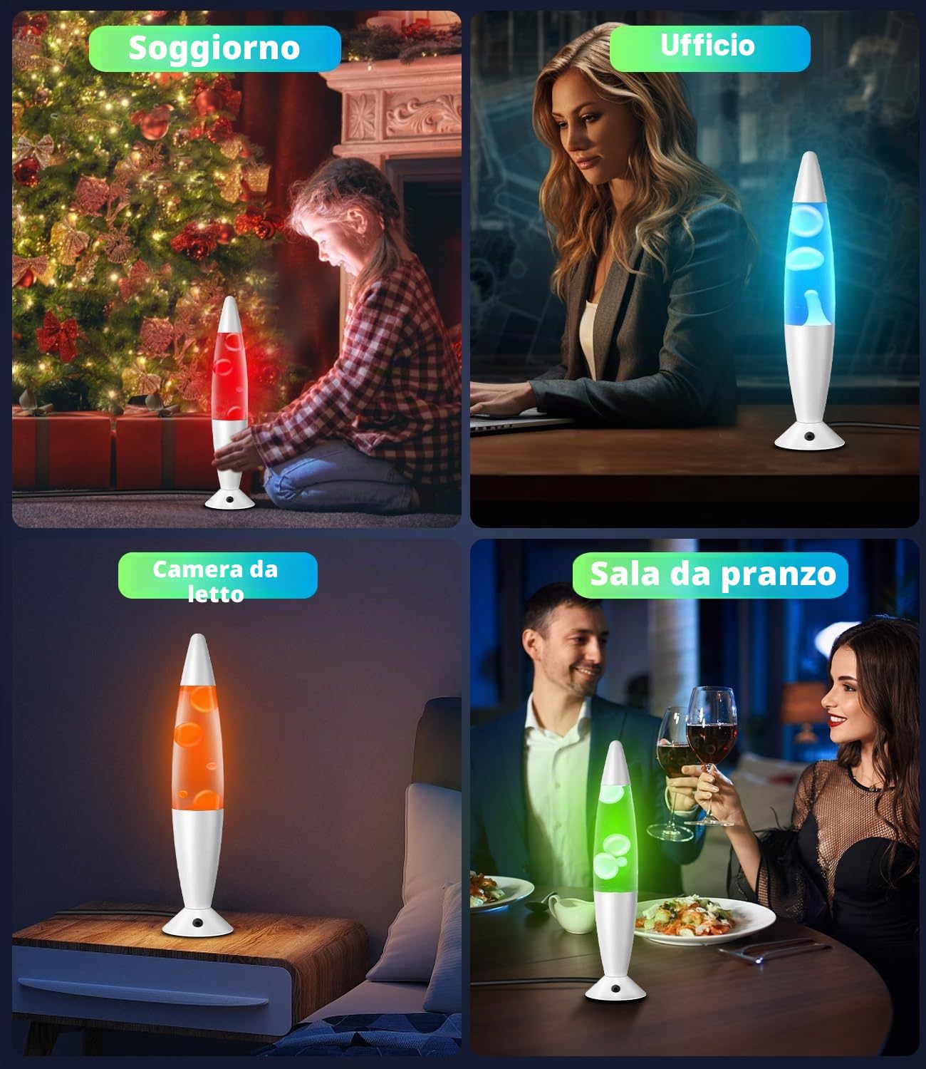 Lampada La LED con Telecomando, 17 Colori a Ricambio Modalità Automatica, Timer 8 Ore, Portata 15m, Lampada Atmosfera per Camera da Letto, Ufficio, Salotto