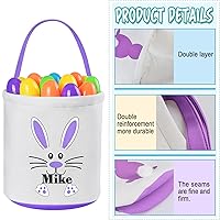 Vista 5 de Cesta de Pascua personalizada, paquete de 1 cestas de Pascua personalizadas para niñas y niños, cesta de Pascua personalizada para bebés y niños