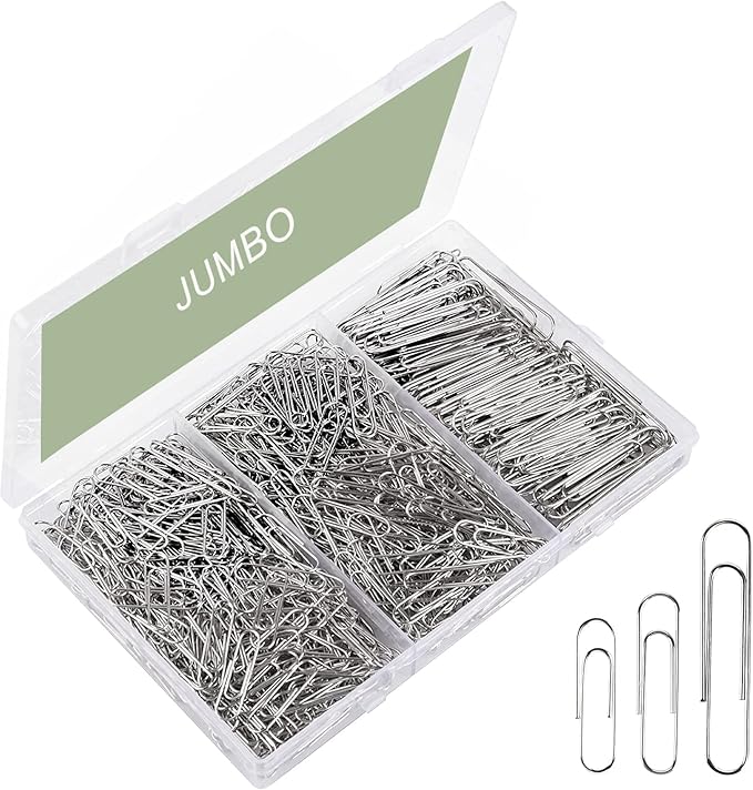 Jumbo Paper Clips, Paper Clips Assorted Size, Paperclips