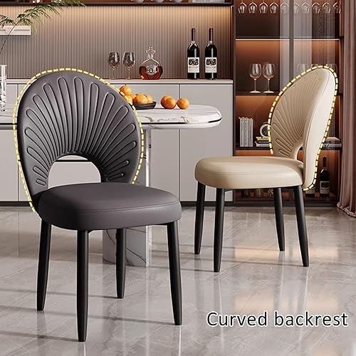 Miniatura 3 de JKGHK Dining Chairs, Leather Kitchen Chairs, Upholstered Armless Dining Room Chair, Accent Living Room Side Chair with High Backrest, for Cafe,