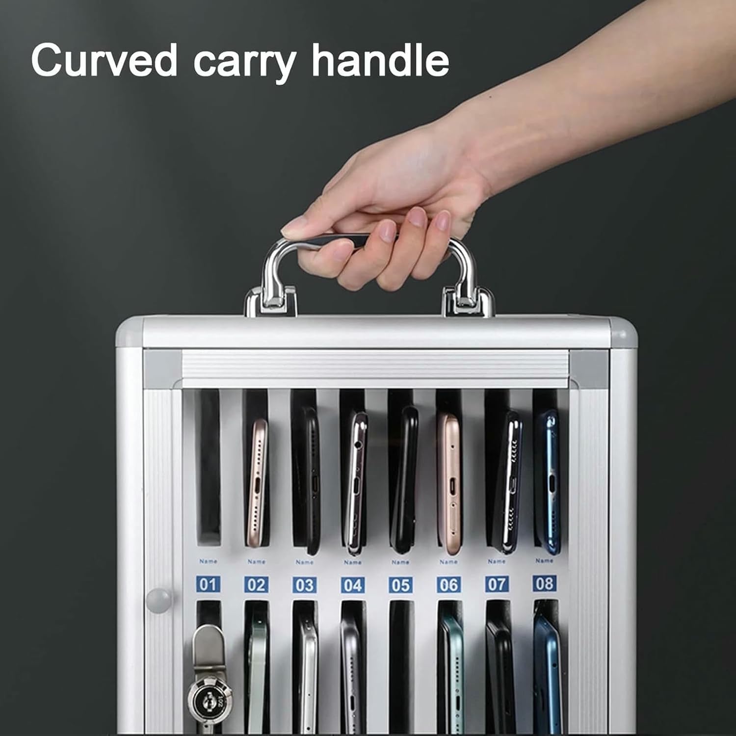Cell Phone Locker Wall-Mounted Cell Phones Storage Cabinet Cell Phone Lock Box Cell Phone Locker for School Slots~/