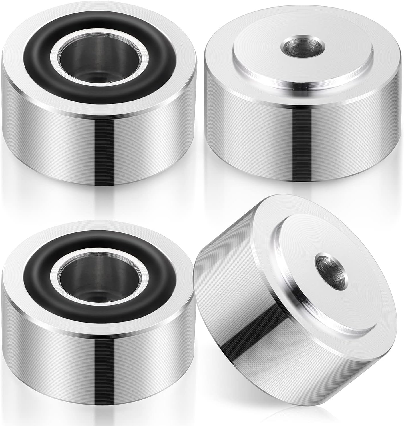 Facmogu 4PCS Silver Aluminum Alloy Speaker Isolation Feet