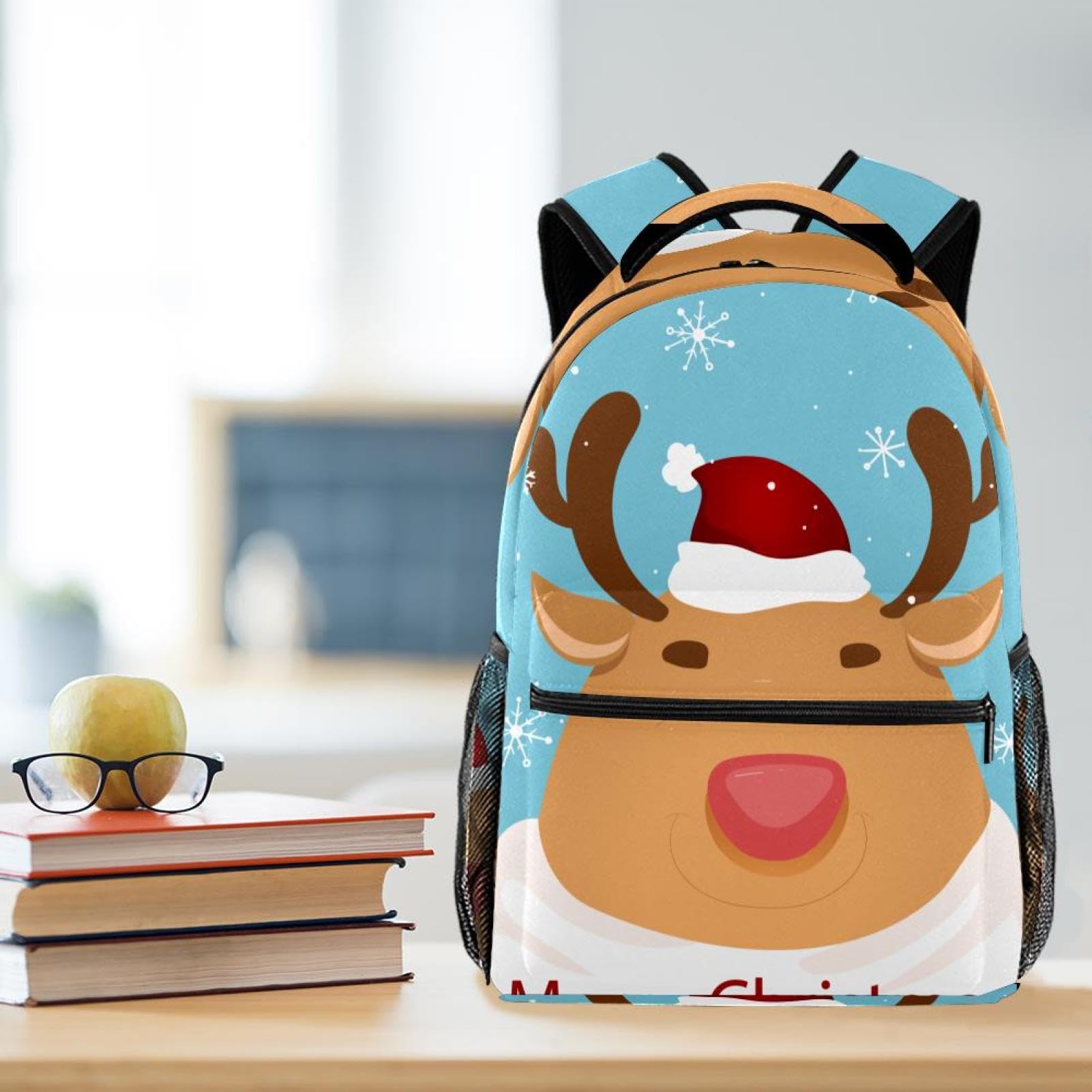 Zaino per laptop da viaggio per le vacanze natalizie, zaino per scuola superiore, grande capacità, zaino carino per uomini e donne