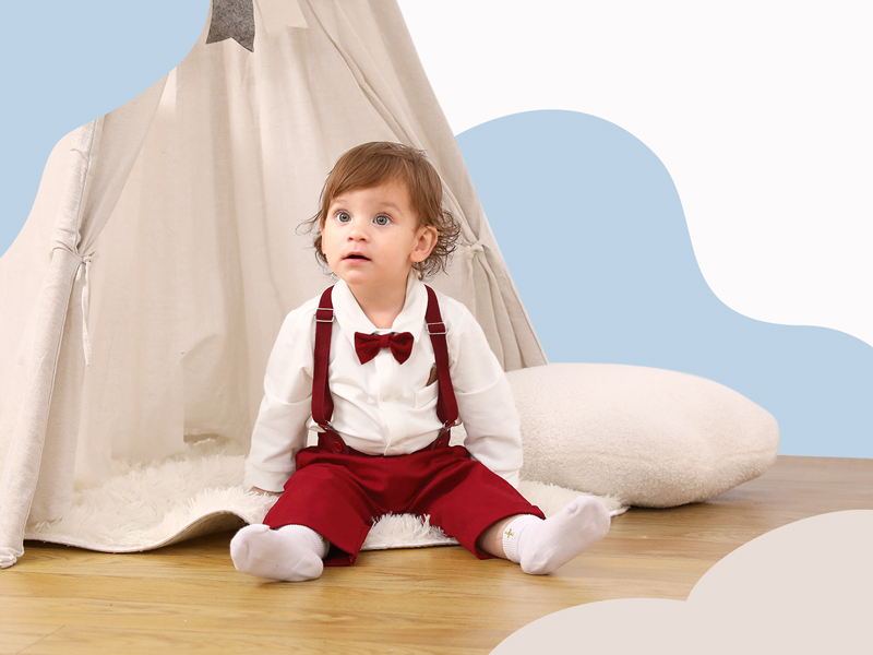 A&J DESIGN Jungen Anzug-Set 3-teilig – Mit Hemd, Hose & Hosenträgern – Für Hochzeit, Festliche Anlässe – Weiß