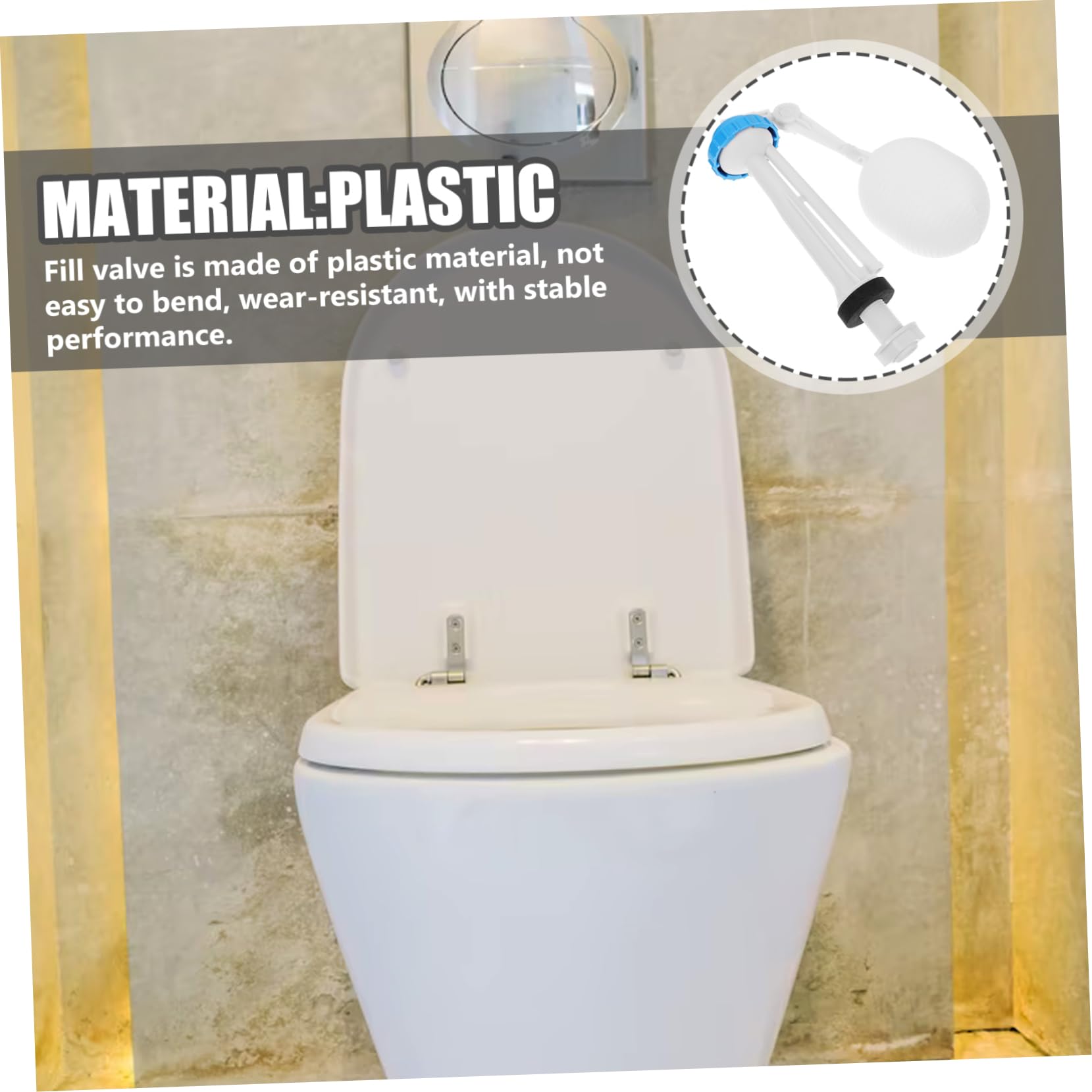 VILLCASE Toilet Fill Valve Replacement Kit Toilet Float Valve for Efficient Water Flow Control Durable Design Easy Installation for Old Style Split Tanks